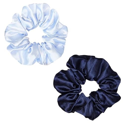 Sufermoe 12 Pcs Satin Silk Hair Scrunchies, Assorted Blue, 4.5 Inch Hair Ties for Women Girls thumbnail 4