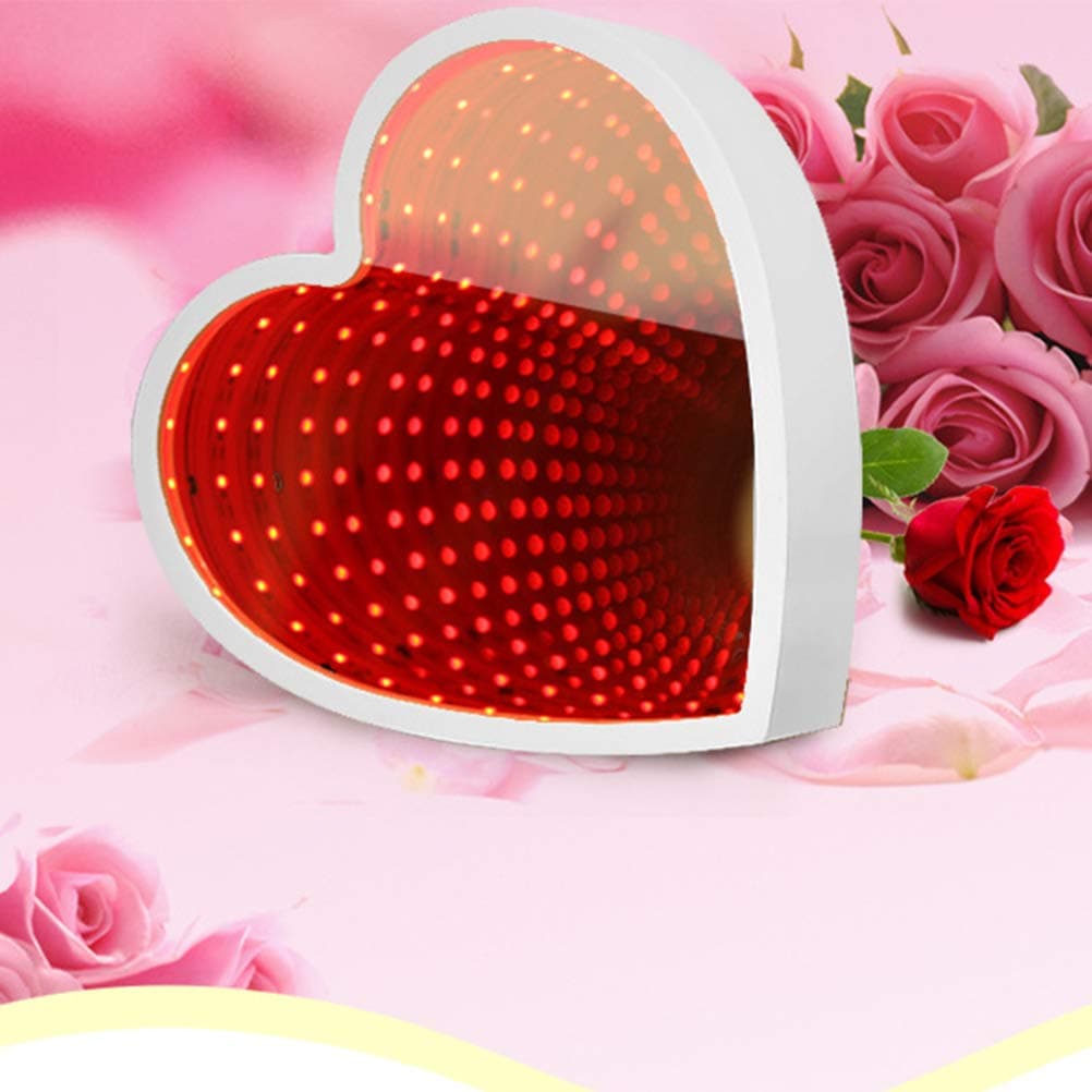 Tunnel Light 3D Mirror Light Cute Heart Wall Decor Lights for Christmas Party Room Wedding Decor thumbnail 7
