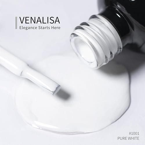 VENALISA Gel Nail Polish, 12ml Pure White Color Soak Off UV LED Nail Gel Polish Nail Art Starter Manicure Salon DIY at Home, 0.43 OZ thumbnail 5