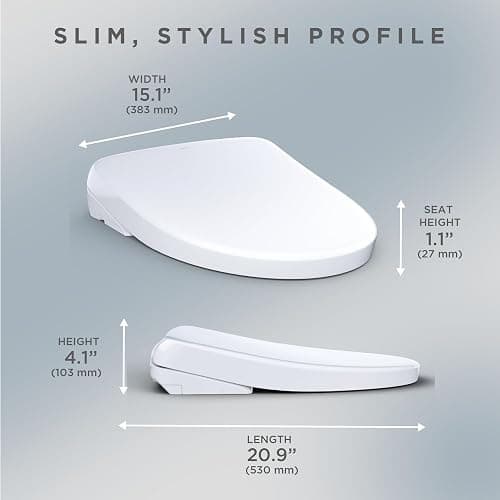 TOTO® WASHLET®+ S7A Electronic Bidet Toilet Seat with EWATER+® Bowl and Wand Cleaning, Auto Open and Close Contemporary Lid, Elongated, Cotton White - SW4736AT40#01 thumbnail 3