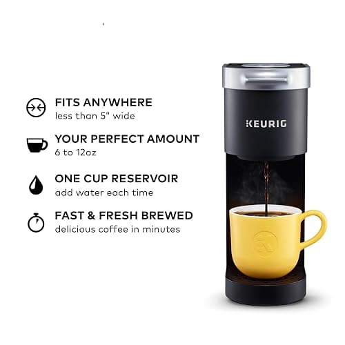 Keurig K-Mini Single Serve K-Cup Pod Coffee Maker, 6 to 12oz Brew size, with Cord Storage, Perfect for Small Spaces, Black thumbnail 4