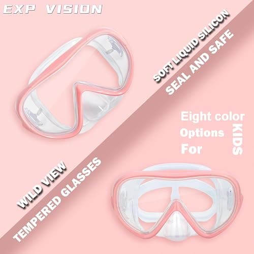 Kids Snorkel Swim Mask, Child Diving Mask Anti-Fog Swim Goggles with Nose Cover for Snorkeling Diving Swimming thumbnail 3