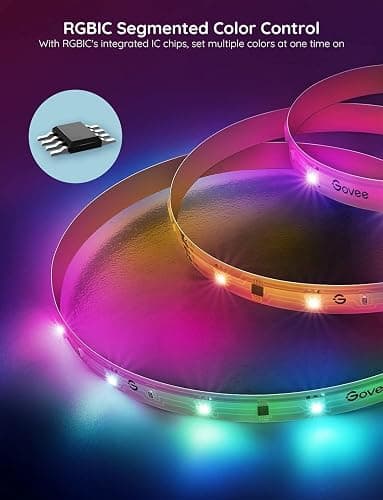 Govee RGBIC LED Light 5m, Compatiable with Alexa Smart Strip Lights | Compatible with Alexa and Google Assistant, WiFi Smart Strip Lights, Color Changing, Music Sync, For Bedroom Party Decor thumbnail 3