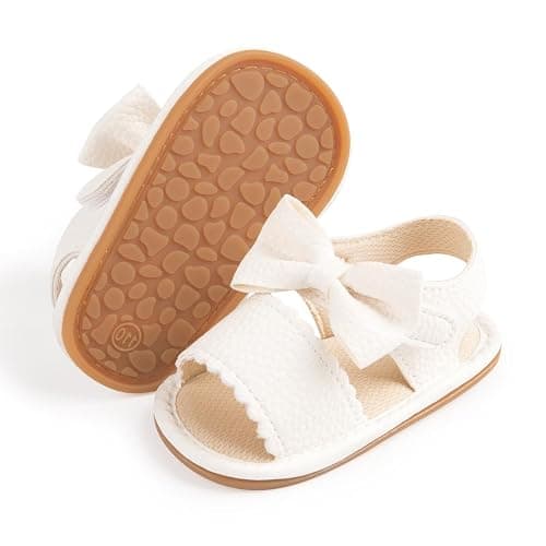 Babelvit Infant Baby Girl Boy Sandals Comfort Premium Summer Outdoor Casual Beach Shoes with Flower Bowknot Anti Slip Rubber Sole Newborn Toddler Prewalker First Walking Shoes - Image 1