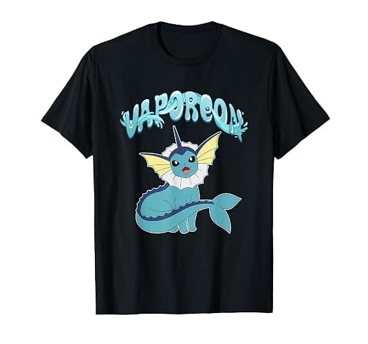 Pokémon Cute Iconic Vaporeon Water Bubble Big Chest Poster T-Shirt - Image 1