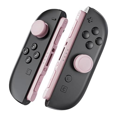eXtremeRate Replacement 3D Joystick & Thumb Grips & Side Rail Shell Buttons for Nintendo Switch 2 JoyCon, Console Rail Stickers Left Right Analog Thumbsticks Caps for Switch 2 - Cherry Blossoms Pink thumbnail 3