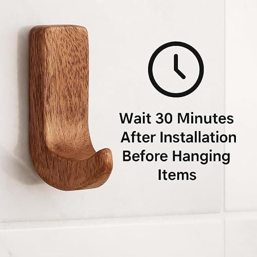 Indian Shelf 6 Wood Adhesive Wall Hooks Peel Stick for Keys and Jewelry thumbnail 6
