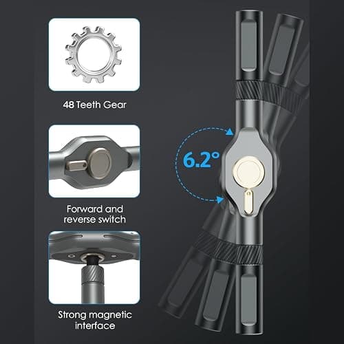 24-in-1 Small and Durable Allen&PH/Torx/Slotted Magnetic Screwdriver Set｜Compact and Solid T-Handle Set, Detachable Multi-Bit Ratchet Driver for Electronics, Allen Wrench, Phone Repair&Furniture thumbnail 4