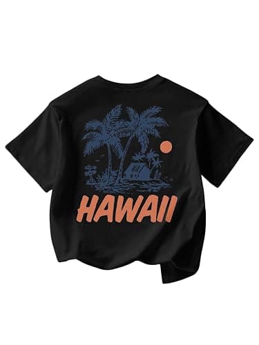 SOLY HUX Girl's Graphic Tees Short Sleeve Hawaiian T Shirt Summer Casual Vacation Tops - Image 1