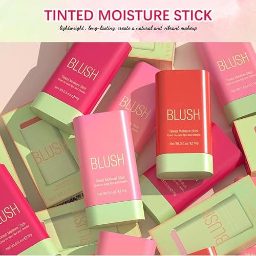 Qifylmaf Multi-Use Makeup Blush Stick, Tinted Solid Moisturizer On-the-Go Blush, Multi-use Cream Blush Stick for Cheek & Eyes & Lips, Waterproof Natural Nude Makeup for All Skin (1# Shy Pink) thumbnail 7