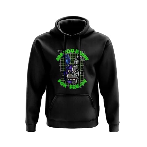 SMARTYPANTS Freddy and Bonnie Hoodie | Five Nights at Freddy's FNAF Fan Pullover | Animatronic Horror Game Novelty Gift | Unisex Black - Image 1