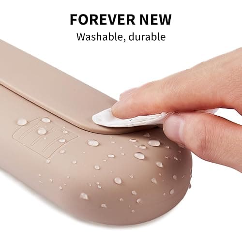 AGIKET Silicone Makeup Brush Holder Travel Cosmetic Bag：Soft Portable Cosmetic Face Brushes Holder with Upgrade Anti-Fall Out Magnetic Closure, Large Travel Makeup Brush Case - Walnut thumbnail 5