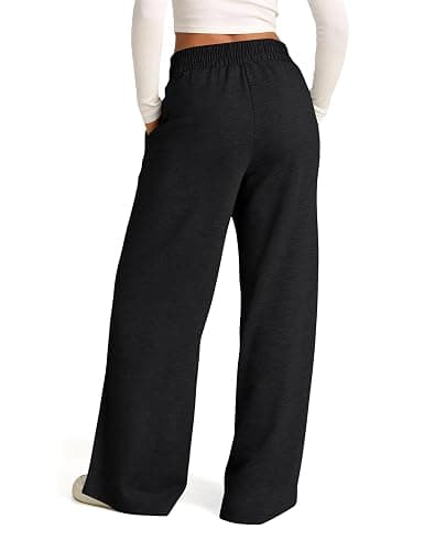 PEHMEA Women's Wide Leg Sweatpants High Waisted, Cozy Lounge Pants with Pockets Drawstring Loose Fit Casual Joggers thumbnail 4