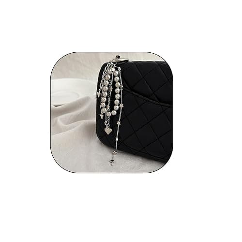 Vivian&CD Silver Heart Bag Charm for Women Cute Decorative Purse Accessories Handbag Jewelry Gift - Image 1