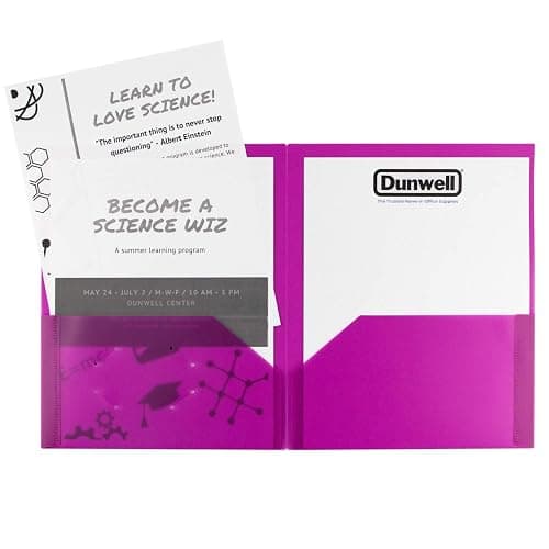 Dunwell Plastic 2-Pocket Folders (6 Pack, Assorted Colors), 8.5x11 Document Folders for School and Office, Heavy Duty Poly, Long Lasting, Includes Labels thumbnail 7