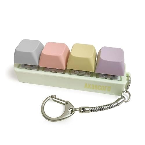Akascord Keyboard Fidget, Finger Fidget Clicker Keychain Accessories Stress Relief for Adults (Four Colors) - Image 1