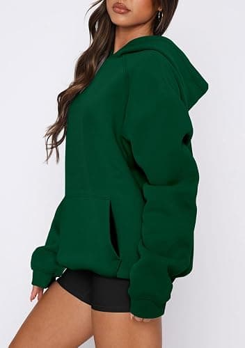 onlypuff Women Pullover Sweatshirt Long Sleeve Hoodies Kangaroo Pocket Fleece Basic Sweater thumbnail 4