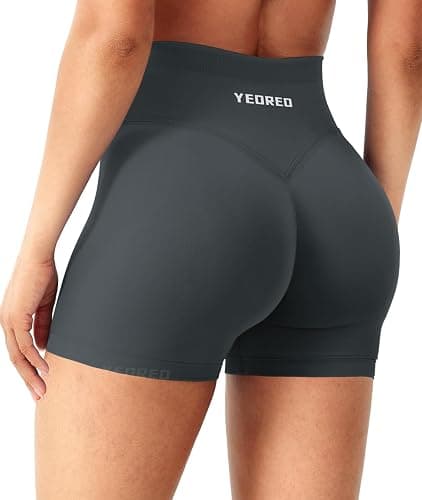 YEOREO Workout Shorts Womens Butt Lifting 4.5" Seamless Hidden Scrunch High Waist Gym Tummy Control Christiy Biker Shorts thumbnail 4