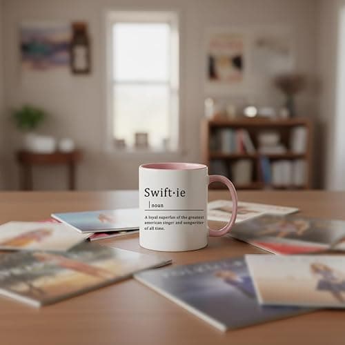 Toshiy Music Lover Coffee Mug, Swifie Mug, Musician Cup for Woman Christmas White Elephant Gifts for Music Lovers Fans 11OZ Pink thumbnail 2