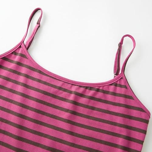 DSORVICD Women Y2K Striped Pajama Set Sleeveless Slim Crop Cami Tank Fold Over Shorts Teen Girls Cute PJ Sets thumbnail 6