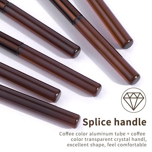 MAANGE 13 Pcs Makeup Brushes with Bag, Multi-functional Eye Makeup Brush Set Professional Blending Eyeshadow Concealer Eyebrows Eyeliner (Brown) thumbnail 6