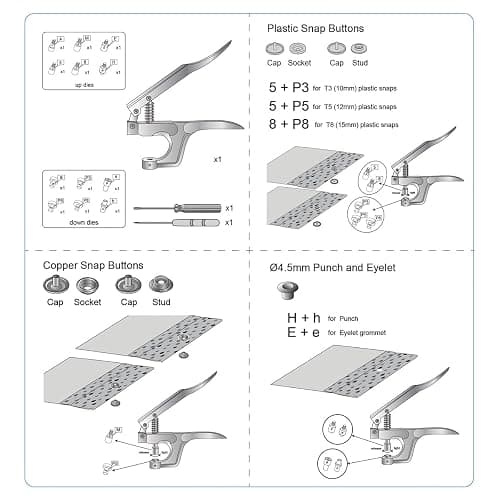 Plastic Snap Fastener Kit, Plastic and Metal Snap Buttons with Snaps Pliers Set, 270 Sets Resin and Metal Snap Buttons for Sewing and Crafting (Pink) thumbnail 4