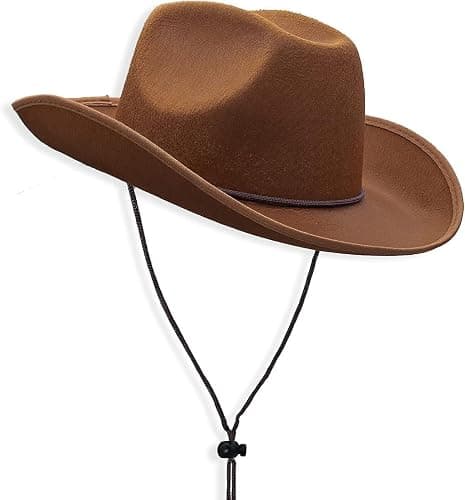 COLLECT PRESENT Plain Felt Cowboy & Cowgirl Hat for Men and Women | Western Studded Cowboy Hat in Adult Sizes thumbnail 9