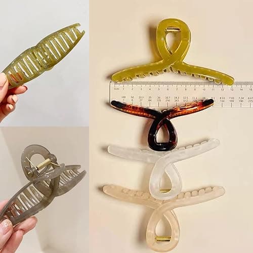 Big Hair Claw Clips - Butterfly Hair Accessories for Women and Girls with Long, Thick Hair - Large 5.1 Jelly Clips, 4 Pcs, Mother's Day Gifts thumbnail 5