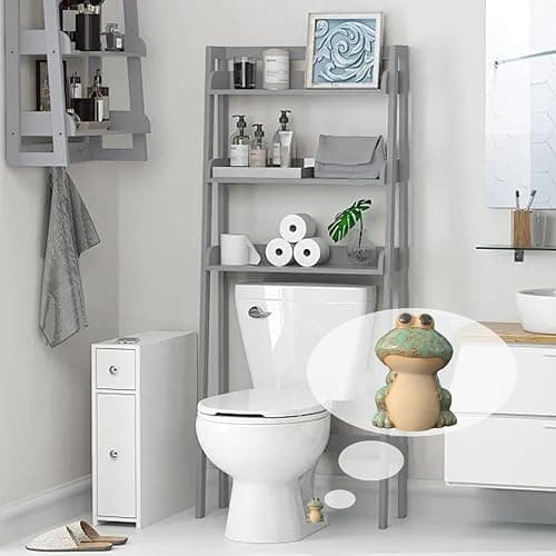 Frog Toilet Bolt Caps Ceramic Toilet Bolt Covers Decorative Toilet Screw Cover Caps, Toilet Caps for Bottom of Toilet, Cute Toilet Bowl Bolt Covers for Bathroom Decor, Easy to install (Green) thumbnail 2