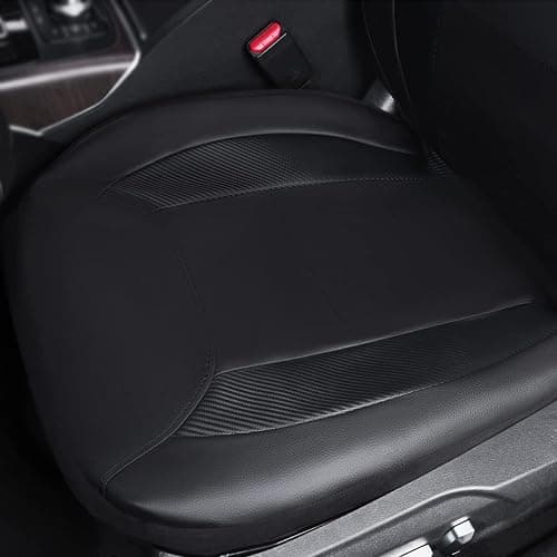 Flying Banner Universal Carbon Fibre Leather Car Seat Covers Airbag Compatible Seat Protector (Full Set, Black) thumbnail 7