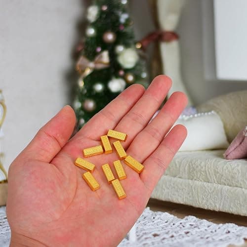 Gadpiparty Gold Bars, Fake Gold Bars, 0.59In Mini Fake Brick Decorative Toy for Dollhouse Miniature Scene Layout thumbnail 9
