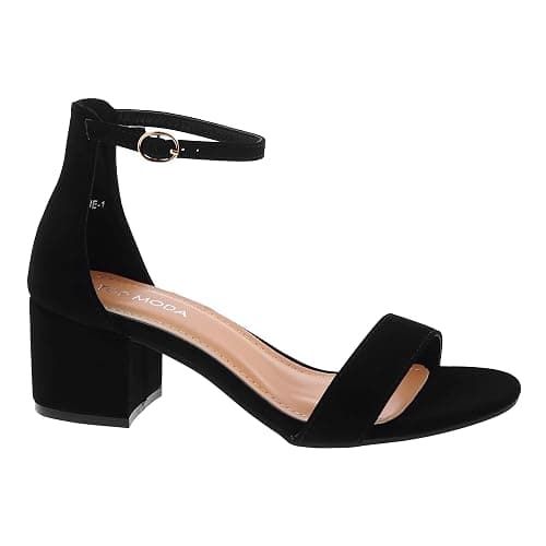 TOP Moda Darcie-1 Ankle Strap Dressy High Heel Sandal, Non-slip Sole, For Wedding, Party, Prom, Evening Wear, or Any Occasion, Sleek Style Block Heel Sandals - Image 1