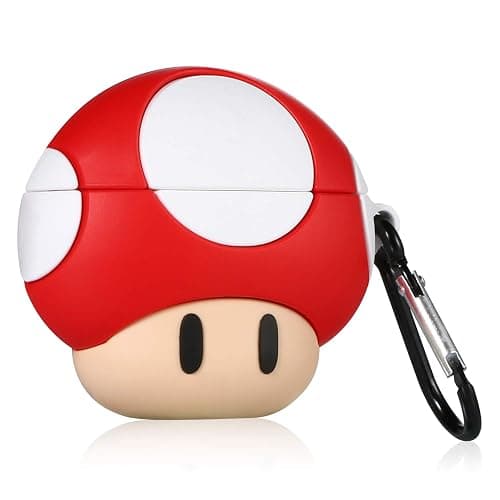 Coralogo Case for Airpods Pro 2019/Pro 2 Gen 2022 Cute,3D Animal Character Silicone Cartoon Kawaii Airpod Skin Fun Funny Cool Keychain Design Kids Teens Girls Boys Cover Cases Air pods Pro (Mushroom) - Image 1