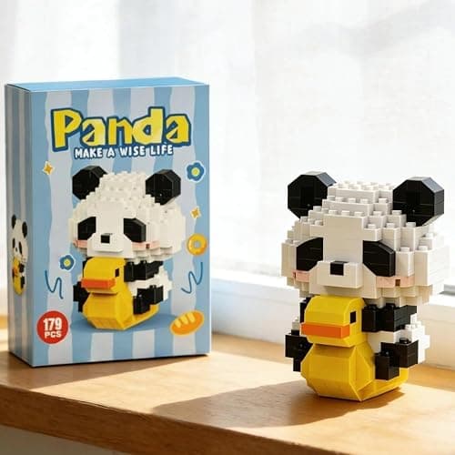 1PCS Panda on Rocking Chair Hand-Assembled Figurine with Display Base, Cute Animal Desk Decor, Playful Theme Collectible Statue for Home Office Shelf thumbnail 2