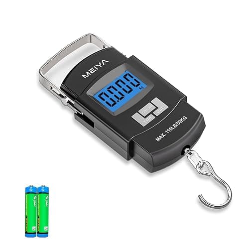 MEIYA Fish Scale 110lb/50kg Digital Fishing Scale with Backlit LCD, Portable Handle, Stainless Steel Hook & 2 AAA Batteries – Reliable Fishing Gear & Great Fishing Gifts for Men thumbnail 9