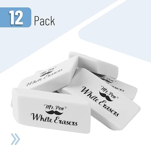 Mr. Pen- Erasers, Pencil Eraser, 12 Pack, White Erasers, Eraser, Eraser Pencil thumbnail 4