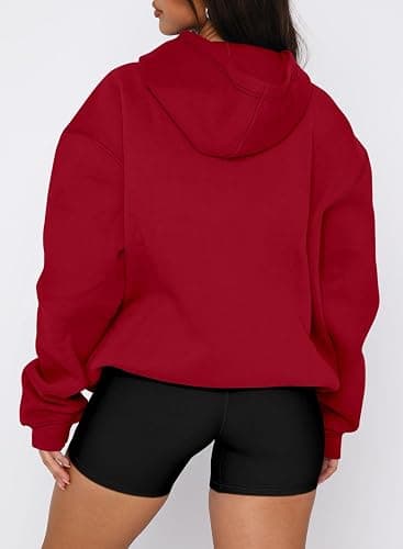 onlypuff Women Hoodies Casual Pullover Long Sleeve Sweatshirt Kangaroo Pocket Drop Shoulder Sweater thumbnail 4