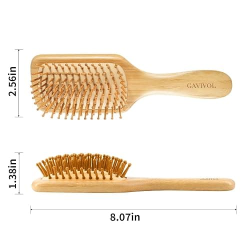 GAVIVOL Bamboo Hair Brush for Hair Growth Detangler Brush Wooden Paddle Hairbrush with Bamboo Bristles for Scalp Massager Hair Brushes for Women Handle Pointed Bristle Travel Hair Brush for Fine Hair thumbnail 7