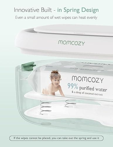 Momcozy Baby Wipe Warmer, Innovative Spring Design, Large Capacity Wipes Dispenser, Fast and Even Heating, 4 Modes of Temperature Heating Control, Diaper Wipe Warmer with Night Light - Regular thumbnail 2