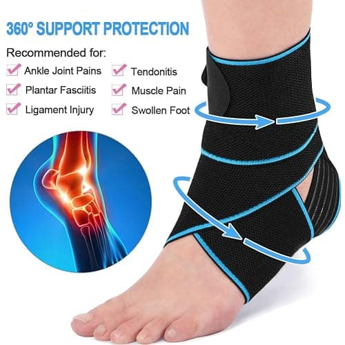 Beister Adjustable Compression Ankle Brace, Elastic Foot Support Wrap, Sprains Foot Brace for Sports Protect, Arthritis, Plantar Fasciitis, Achilles Tendonitis thumbnail 3