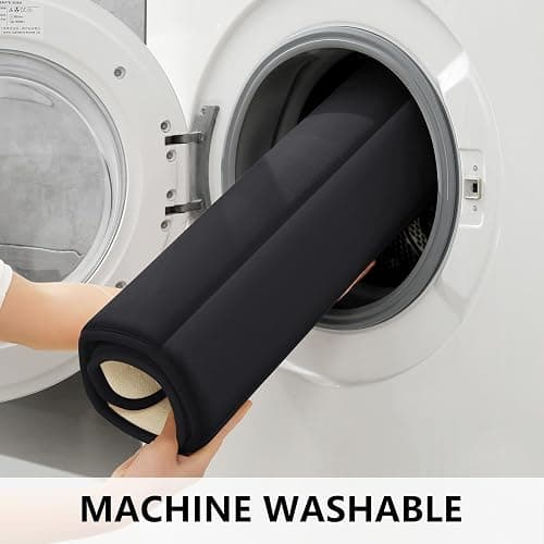 BYSURE Bathroom Rugs Sets 2 Piece, Memory Foam Non Slip Extra Soft Absorbent Machine Washable Toilet Bath Mats (Black, 17x24+20x32) thumbnail 8