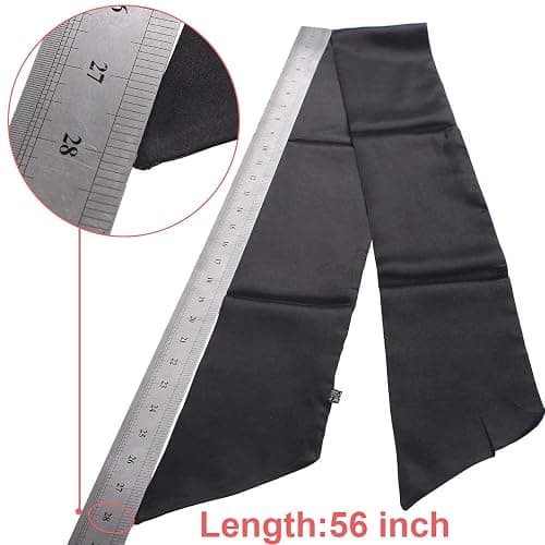 Leeven 2 Pcs Silky Satin Edge Scarves Black 4.5"x56" Wig Grip Band | Satin Headband For Lace Front Wigs,Non Slip Hair Wrap,Satin Edge Laying Scarf,For Makeup,Facial,Sport,Yoga,Bag Hat Decoration thumbnail 4