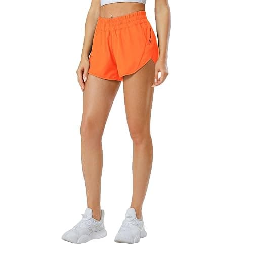 Aurefin Athletic Shorts for Women,Women's Quick Dry Workout Sports Active Running Track Shorts with Elastic and Zip Pockets thumbnail 3
