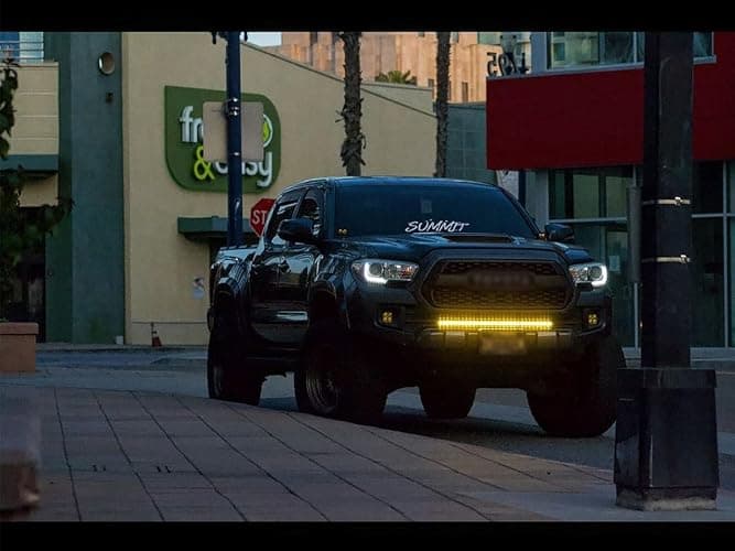 LASFIT 32 inch Amber LED Light Bar, 8650LM/2000K Slim Row Light, Spot Flood Combo LED Bar, Yellow Off Road Driving Lights for Truck, Pickup, SUV, ATV, Marine thumbnail 3