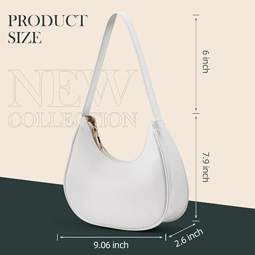 Shoulder Bags for Women Mini Clutch Purse with Zipper Closure,Classic Cute Hobo Tote Handbag thumbnail 4