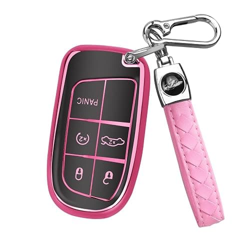 MILD EAST for Jeep Key fob Cover with Keychain, Soft TPU Full Cover Protection - Image 1