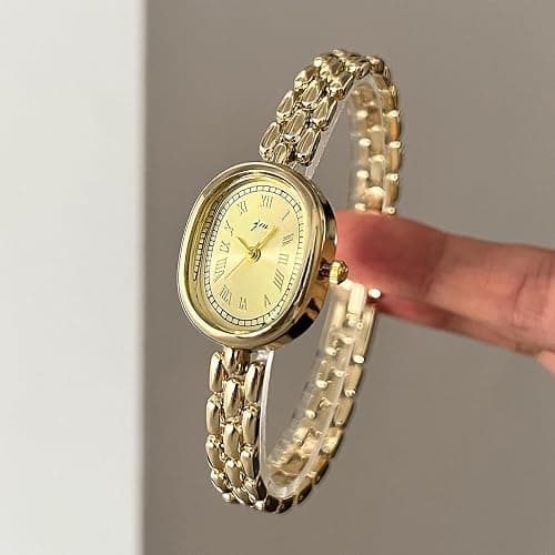 PASOY Women’s Bracelet Watch Small Face – Elegant Oval Quartz Analog Wristwatch with Metal Link Band, Gold & Silver Options, Slim Roman Numeral Dial Dress Watch for Ladies thumbnail 5