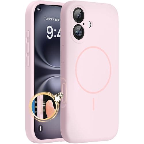 Miracase Silicone & Magnetic for iPhone 16 Case, Sand Pink | Compatible with MagSafe, Anti-Scratch Microfiber Lining, Liquid Silicone Case Shockproof Drop Protection Phone Case for 16 - Image 1