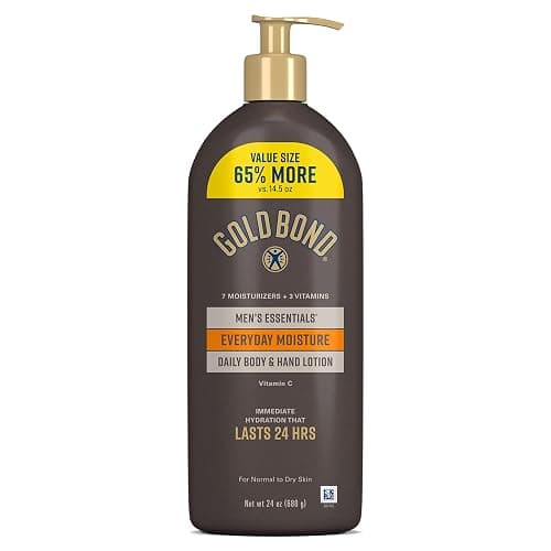 GOLD BOND Men's Essentials Everyday Moisture Daily Body & Hand Lotion with Vitamin C, Formulated for Men's Dry Skin, Value Size, 24 oz. - Image 1
