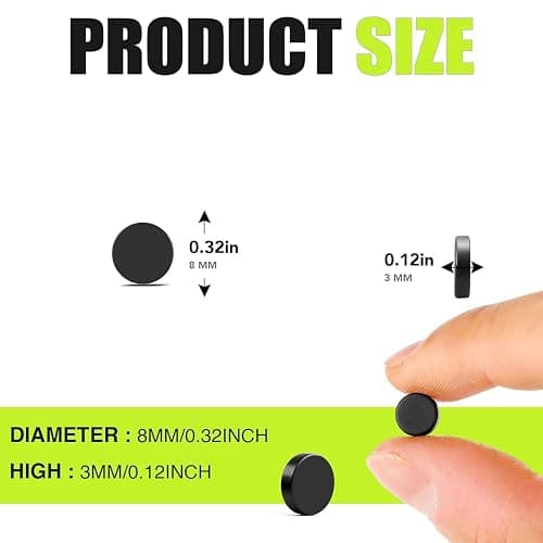 BEST CHOICE MAGNETS Small Magnets, 120Pack Black Refrigerator Magnet 8x3mm | Rare Earth Magnets Neodymium Magnet for Crafts, Whiteboard, Kitchen Cabinet thumbnail 2